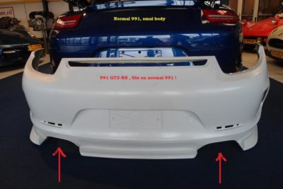 Porsche 991 GT3-RS achterbumper uitlaten L en R