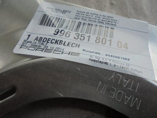 Porsche 996 remstof-plaat, NIEUW - Afbeelding 2